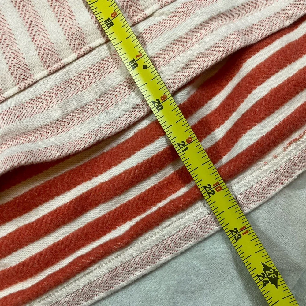 Columbia Womens Orange & White Striped Zip Up Hooded Sweatshirt Size Large
